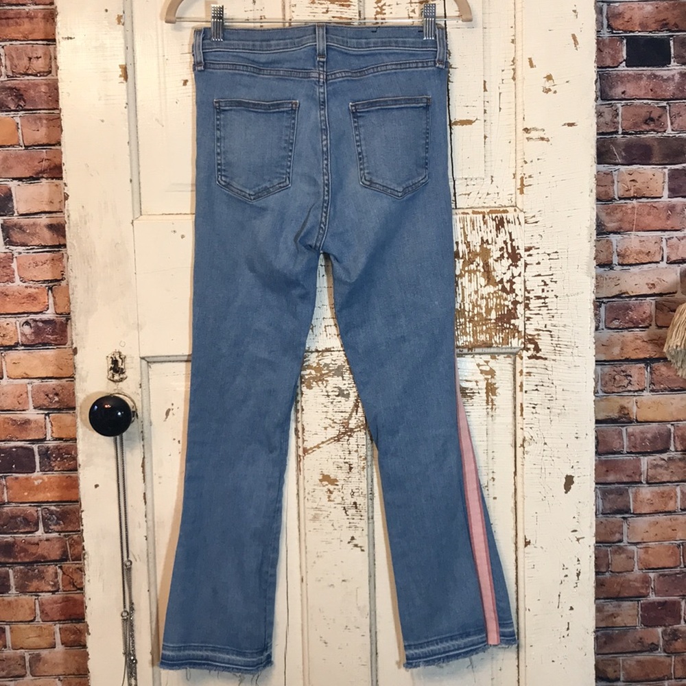 💙 Veronica Beard Carolyn 10” Baby Boot Pink Stripe Jeans - Picture 13 of 14